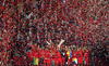 Sevilla celebraba su bicampeonato.