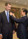 Peña Nieto condecoró al rey Felipe VI con la Orden Mexicana del Águila Azteca, en grado de collar.