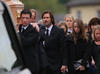 Jim Carrey lució un semblante triste durante el funeral.