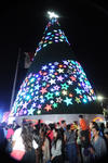 El Pino navideño mide cerca de 20 metros de alto y se encuentra en la Plaza Mayor.