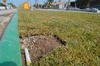 Rerestan postes de alumbrado y señalamientos por colocar sobre la ciclopista y los alrededores de las canchas de futbol uruguayo.