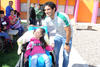 Agustín Marchesín y Andrés Rentería alegraron la tarde a los niños con su visita.