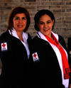 Ivonne Espinoza, Cordinadora Estatal de Damas Voluntarias de la Cruz Roja, y Alma Rosa Quiñones, Presidenta de las Damas Voluntarias Torreón