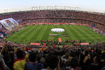 El estadio elegido para el magno evento deportivo fue nada más y nada menos que el Vicente Calderón, inmueble donde juega el Atlético de Madrid.