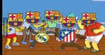 Los aficionados de Barcelona también estuvieron atentos a la final de su enemigo.
