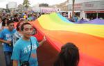 En el desfile destacó una enorme bandera multicolor con la leyenda " Libres de culpas y fanatismos" que era sostenida por algunos de los organizadores, entre ellos Raymundo Valadez.