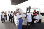 El avión de la Secretaría de la Defensa Nacional (Sedena), con matrícula 3516, salió del aeropuerto de Huejotzingo, Puebla, cargado con 100 toneladas de maíz.