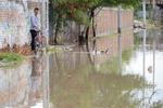 Las lluvias afectaron los trabajos del Paseo Morelos.