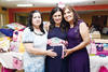 16102016 FIESTA DE CANASTILLA.  Erika Salazar acompañada de Paula Muruato y Yolanda Aguilera, organizadoras de su baby shower.