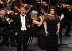 Estuvo acompañado por la soprano Désirée Rancatore y el barítono Armando Piña.