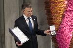 El presidente colombiano Juan Manuel Santos recibió el Nobel de la Paz.