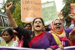 Mujeres atendieron la convocatoria del Instituto de Estudios Laborales de Bangladesh, en Dacca.