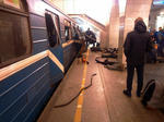 La explosión tuvo lugar entre dos estaciones de la línea azul, "Sennaya Ploschad" y "Tejnologuícheski".