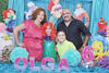 09042017 DIVERTIDA FIESTA.  La pequeña Olga acompañada de Gabriela, Mario y Mario Alberto, en su celebración por su sexto aniversario de vida.
