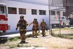 Personal de bomberos acudieron a las instalaciones del IED por el reporte de una fuga de gas.