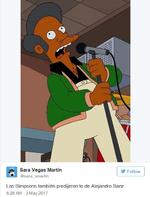 Con la fama de las predicciones, las imágenes con Los Simpsons no se hicieron esperar.