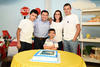 28052017 FESTEJA 7 AñOS.  César con sus papás, Gerardo Corrales e Irene Hernández, y sus hermanos, Gerardo y Alejandro.