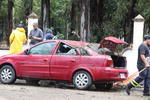 Accidentes viales originados por las fuertes inundaciones en el estado.