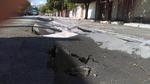 Siete cuadras de la calle Ortiz de Zárate presentaron hundimientos a lo largo de mas de 600 metros por un metro de ancho encima de un colector.