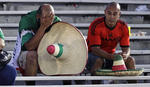 Fans of Mexico sit in the stands after a 1-0 defeat against Jamaica in a CONCACAF Gold Cup semifinal soccer match in Pasadena, Calif., Sunday, July 23, 2017. (AP Photo/Jae Hong)
SOC Pasadena Gold Cup Mexico Jamaica Soccer USA