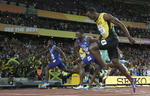Usain Bolt termina tercero en su última carrera de los 100 metros en el Mundial de atletismo.