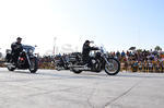 Las motocicletas de la Policía Municipal desfilaron por la Matamoros.