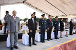 El alcalde interino, Jorge Luis Morán, saludó a los asistentes desde un templete ubicado en la Plaza Mayor, en Matamoros y Galeana.