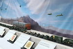 Para la representación a escala del desfile se incluyeron algunas piezas de aeronaves, a fin de ofrecer un panorama más completo.