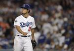 El jugador Yu Darvish de los Dodgers de Los Ángeles