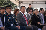 Autoridades municipales, diputados locales y federales así como del Ejército Mexicano, estuvieron presentes en el desfile.