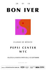 El Pepsi Center también será el recinto en el que Bon Iver se presentará por primera vez en México el próximo 28 de enero.