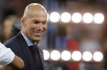 La última imagen de 'Zizou' en la sala de prensa del Real Madrid.