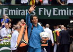 Uno a uno, los peloteros saludaron al ganador del Roland Garros 2018.