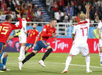 Aspas festeja su gol ante Marruecos.