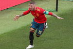 Ramos provocó el autogol con el que España se fue al frente en el partido.