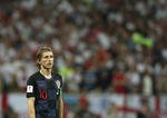 Luka Modric se lamenta de una jugada de peligro para Croacia.