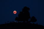 La Luna se ve roja debido a la dispersión atmosférica que hace que la luz roja traspase la atmósfera.