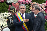 De izquierda a derecha, Jimmy Morales, presidente de Guatemala; Evo Morales, presidente de Bolivia y Juan Orlando Hernández, presidente de Honduras.