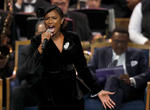 Jennifer Hudson cantó durante la ceremonia en Detroit.