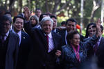 López Obrador a su llegada a San Lázaro.