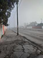 Así se apreció la neblina en cruce de calle Tamazula y Piedras Negras en Parque Industrial de Gómez Palacio.