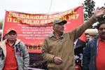 El homenaje es organizado por el sindicato Nacional Minero, cuyo dirigente, Napoleón Gómez Urrutia, no participó en la marcha.