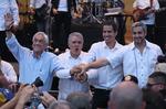 El presidente de Chile, Sebastián Piñera; el presidente de Colombia, Iván Duque; el jefe del Parlamento venezolano, Juan Guaidó; el presidente de Paraguay, Mario Abdo Benitez.