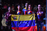Se entonó el himno de Venezuela, en señal de respeto al equipo visitante "Venebots".