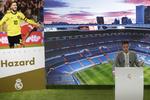 El máximo mandatario madridista se mostró muy satisfecho con la llegada de la estrella belga, y tuvo buenas palabras para un hombre que congregó a miles de aficionados en el estadio Santiago Bernabéu.