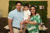 24062019 EN FAMILIA.  María Alma Arguijo Gamiochipi con su esposo, Jesús Serrano Ramos, y su hijo, Jesús, en el baby shower que le organizaron con motivo del próximo nacimiento de Alicia.