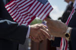 APTOPIX July Fourth Naturalization Ceremony

Angel Gomez, left, shakes hands as he becomes a citizen during a naturalization ceremony Thursday, July 4, 2019 aboard the Battleship New Jersey in Camden, N.J.