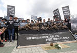 La protesta se realizó cerca de la Asamblea Nacional de Seúl.