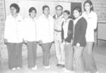 Emilia B., Guille A., Laura A., Raúl Velasco (f), Caridad L., Margarita A. y Lulú B. en 1973.
