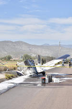Se desplomó una avioneta Piper Cherokee de cuatro plazas, de color azul con blanco, con número de matrícula XB-PMP.